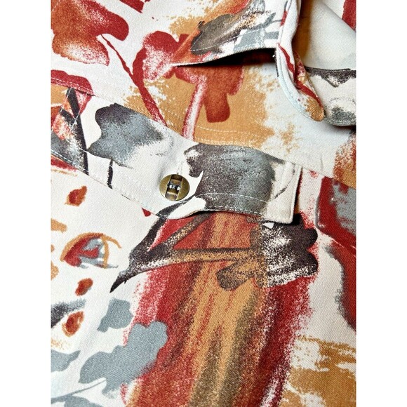 Christopher & Banks Blazer Womens Size Large Tan Multicolor Full‎ Button Stretch - Picture 3 of 11